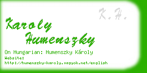 karoly humenszky business card
